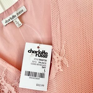 Charlotte Russe - Size Large, Blush Lace Overlay Dress